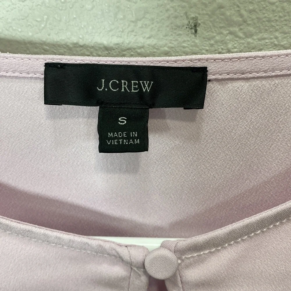 J crew‎ Puff-sleeve satin-back crepe top lavender